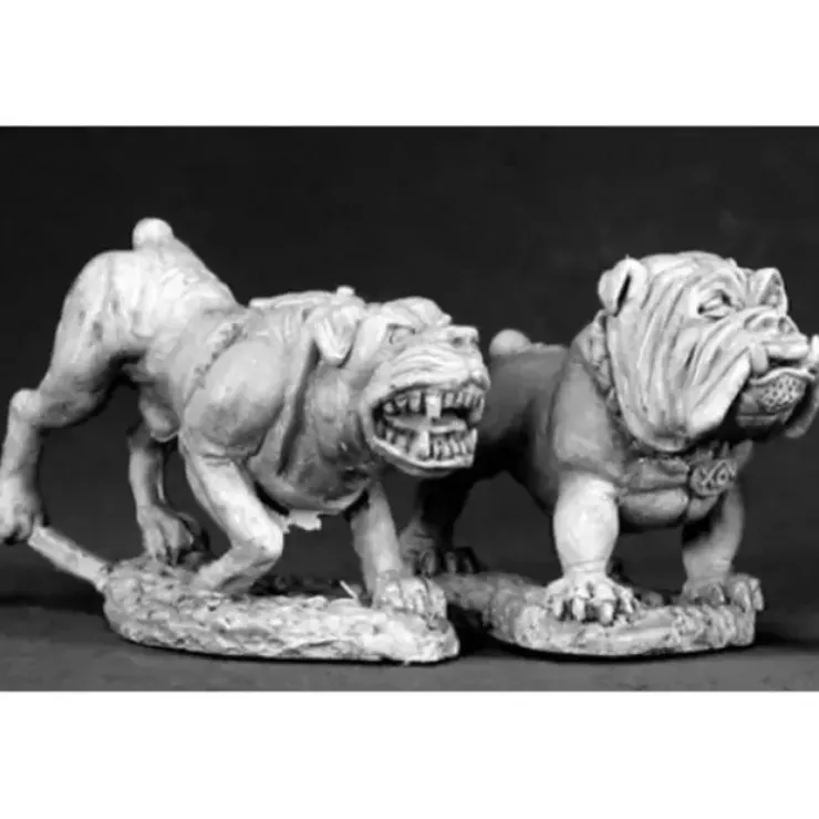 Tabletop Miniatures>Reaper Miniatures Guard Dogs (2 Pieces) #03326 Dark Heaven Unpainted Metal - Your Source for Gaming Essentials
