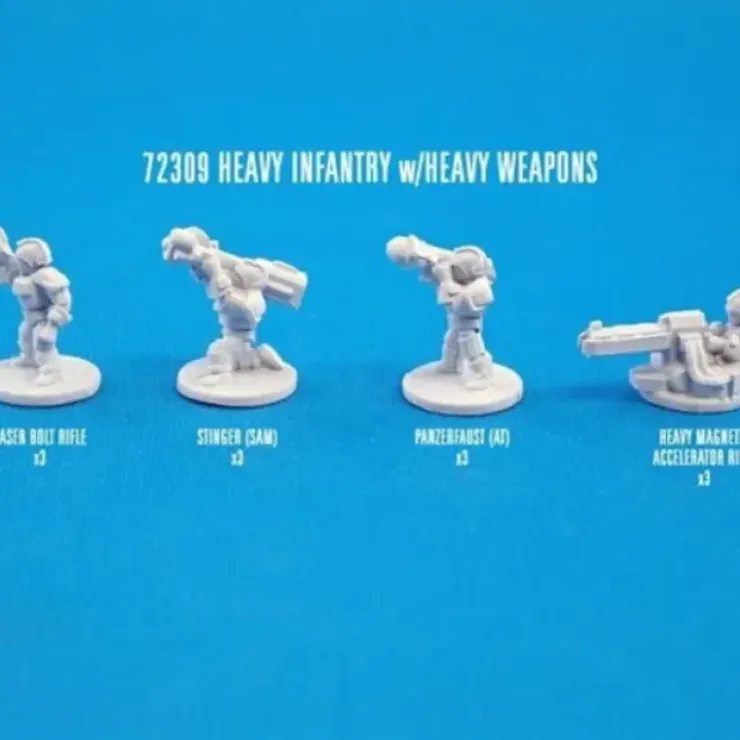 Tabletop Miniatures>Reaper Miniatures Heavy Infantry with Heavy Weapons #72309 Unpainted Metal CAV - Your Source for Gaming Essentials