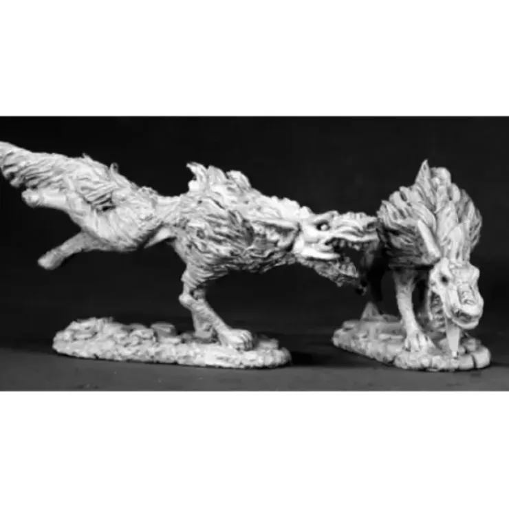 Tabletop Miniatures>Reaper Miniatures Hell Hounds (2 Pieces) #02522 Dark Heaven Unpainted Metal - Your Source for Gaming Essentials