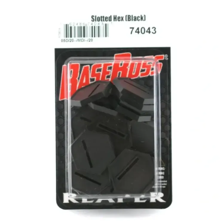 Tabletop Miniatures>Reaper Miniatures 1 Inch Black Slotted Hex Gaming Base (20) RPG Accessory #74043 - Your Source for Gaming Essentials