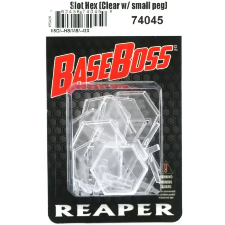 Tabletop Miniatures>Reaper Miniatures 1 Inch Transparent Slotted Hex (10 bases 10 pegs) #74045 - Your Source for Gaming Essentials