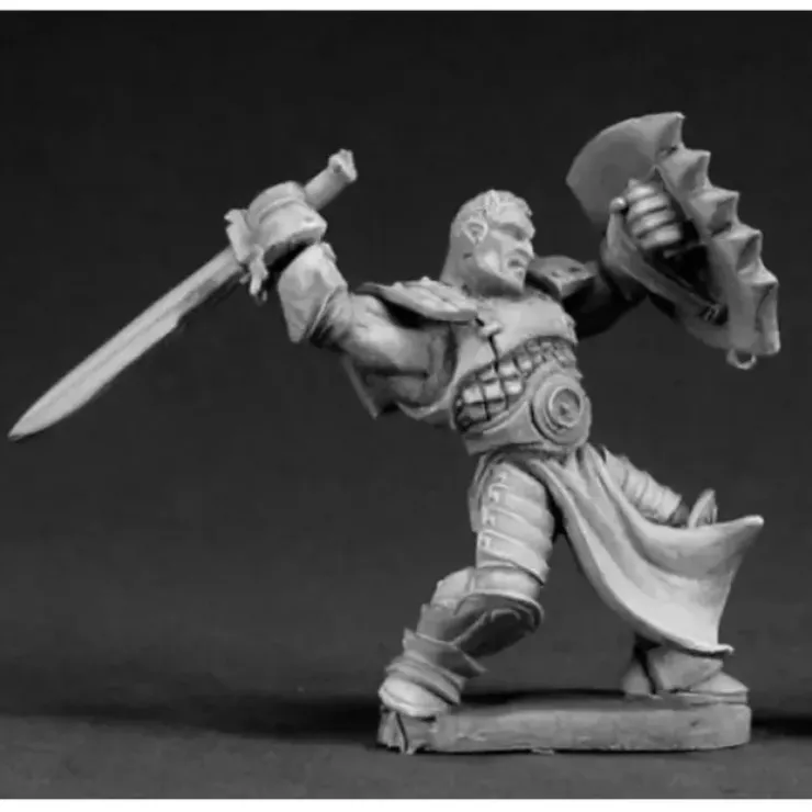Tabletop Miniatures>Reaper Miniatures Kale Nolan, Heroic Warrior #03317 Dark Heaven Unpainted Metal - Your Source for Gaming Essentials