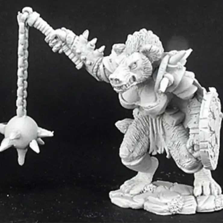 Tabletop Miniatures>Reaper Miniatures Krokuta, Gnoll Cleric #02955 Dark Heaven Unpainted Metal - Your Source for Gaming Essentials