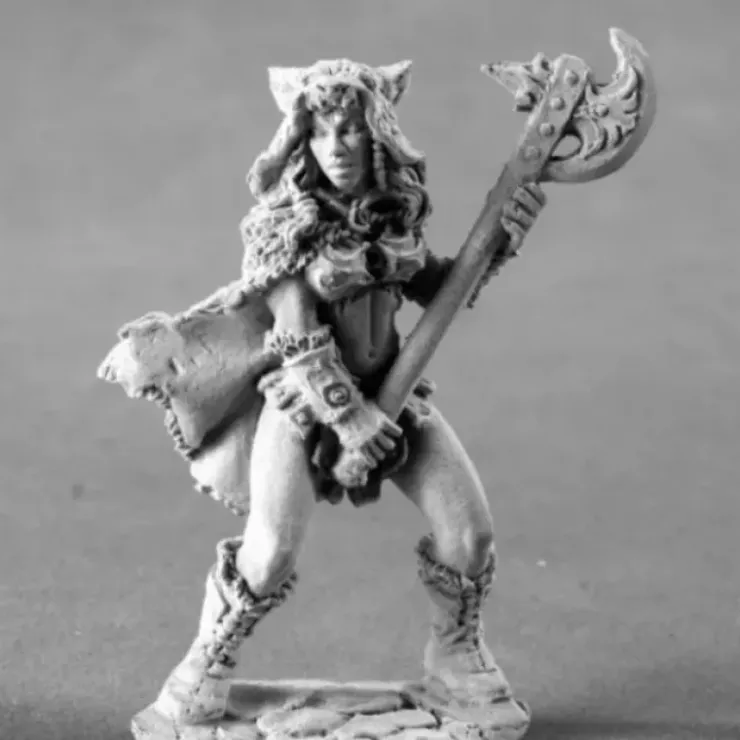 Tabletop Miniatures>Reaper Miniatures Kyrie, Female Barbarian #04008 Unpainted Metal Figure - Your Source for Gaming Essentials