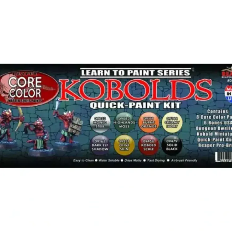 Tabletop Miniatures>Reaper Miniatures Learn to Paint Kobolds #09915 Quick-Paint Kit - Your Source for Gaming Essentials