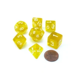 Dice>Reaper Miniatures Lucky Pizza Dungeon Dice - Clear Yellow - Your Source for Gaming Essentials