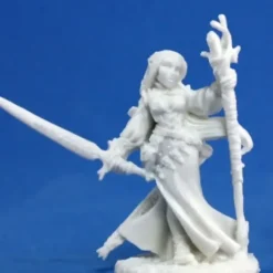 Tabletop Miniatures>Reaper Miniatures Lysette, Elf Wizard #77076 Bones Unpainted Plastic Mini Figure - Your Source for Gaming Essentials