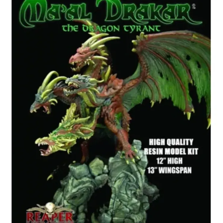 Tabletop Miniatures>Reaper Miniatures Ma'al Drakar the Dragon Tyrant Resin Model Kit 10046 Unpainted - Your Source for Gaming Essentials