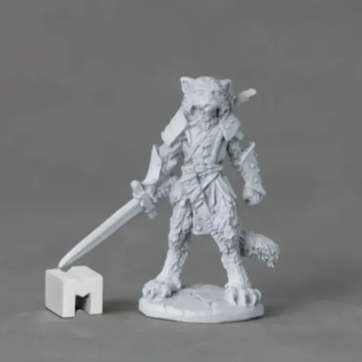 Tabletop Miniatures>Reaper Miniatures Mal, Catfolk Warrior#03893 Dark Heaven Unpainted Metal Figure - Your Source for Gaming Essentials