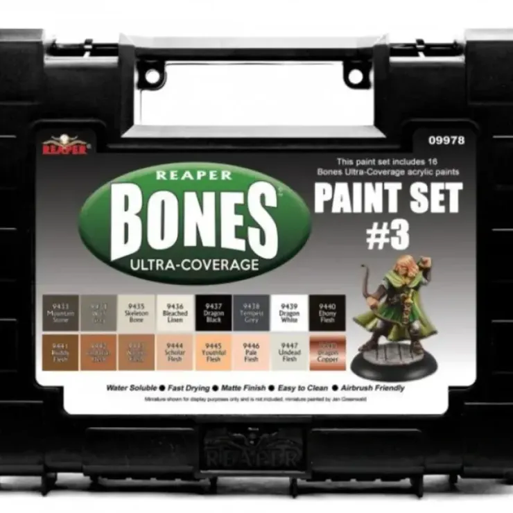 Tabletop Miniatures>Reaper Miniatures #09978 MSP Bones Ultra-Coverage Paint Set #3 - 16 Bottles - Your Source for Gaming Essentials