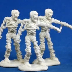 Tabletop Miniatures>Reaper Miniatures Mummy (3) #77144 Bones Unpainted Plastic D&D RPG Mini Figure - Your Source for Gaming Essentials