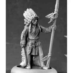 Tabletop Miniatures>Reaper Miniatures Native American Chieftain #50113 Chronoscope RPG Mini Figure - Your Source for Gaming Essentials