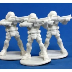 Tabletop Miniatures>Reaper Miniatures Nova Corp:Guard (3) #80011 Bones Unpainted Plastic Mini Figure - Your Source for Gaming Essentials