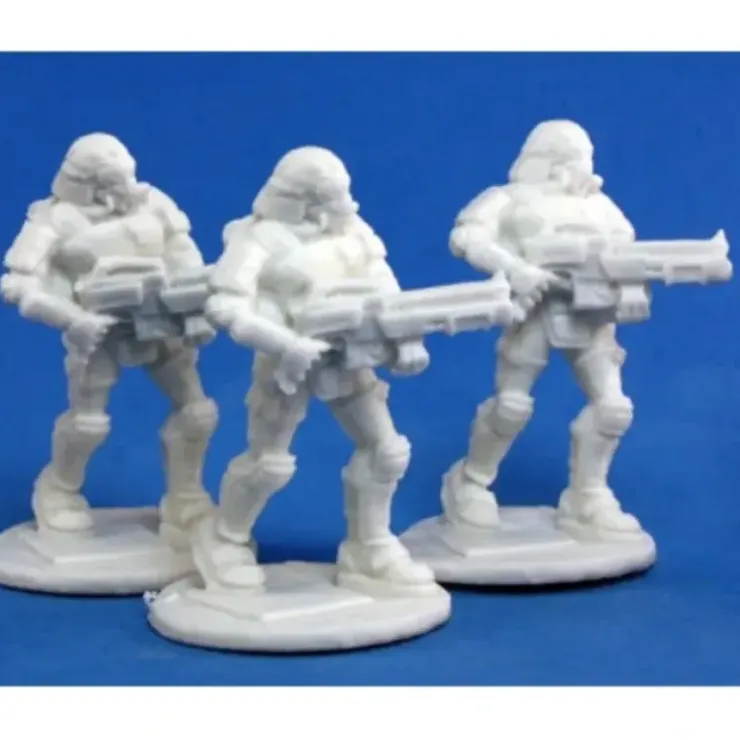 Tabletop Miniatures>Reaper Miniatures Nova Corp: Rifleman (3) #80015 Chronoscope Bones Figure - Your Source for Gaming Essentials