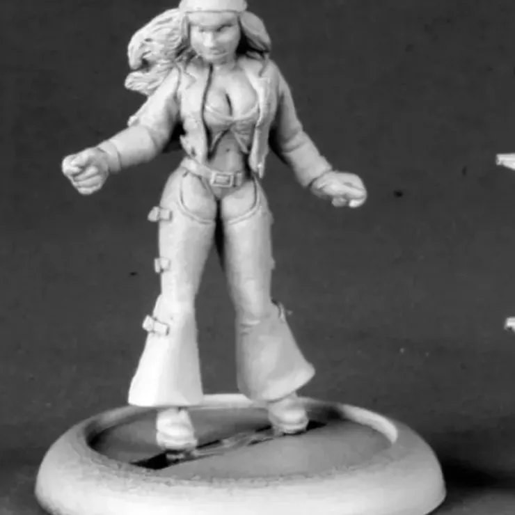 Tabletop Miniatures>Reaper Miniatures Peaches, Biker Girl #50163 Chronoscope D&D RPG Mini Figure - Your Source for Gaming Essentials