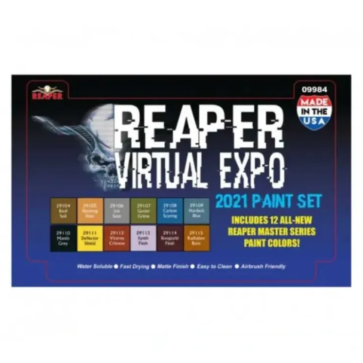 Tabletop Miniatures>Reaper Miniatures Reaper Virtual Expo 2021 MSP Colors Paint Set (12 Paints) - Your Source for Gaming Essentials