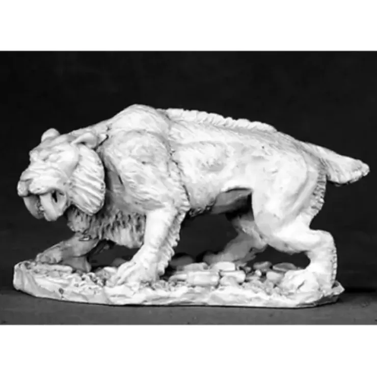 Tabletop Miniatures>Reaper Miniatures Sabertooth Tiger #02480 Dark Heaven Legends Unpainted Metal - Your Source for Gaming Essentials