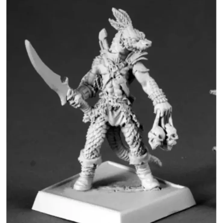 Tabletop Miniatures>Reaper Miniatures Serpentfolk Warrior 60074 Pathfinder Miniatures Unpainted Mini - Your Source for Gaming Essentials