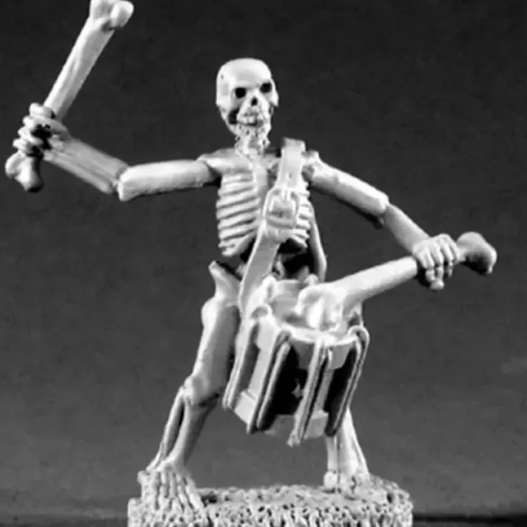 Tabletop Miniatures>Reaper Miniatures Skeleton Drummer #02211 Dark Heaven Legends Unpainted Metal - Your Source for Gaming Essentials