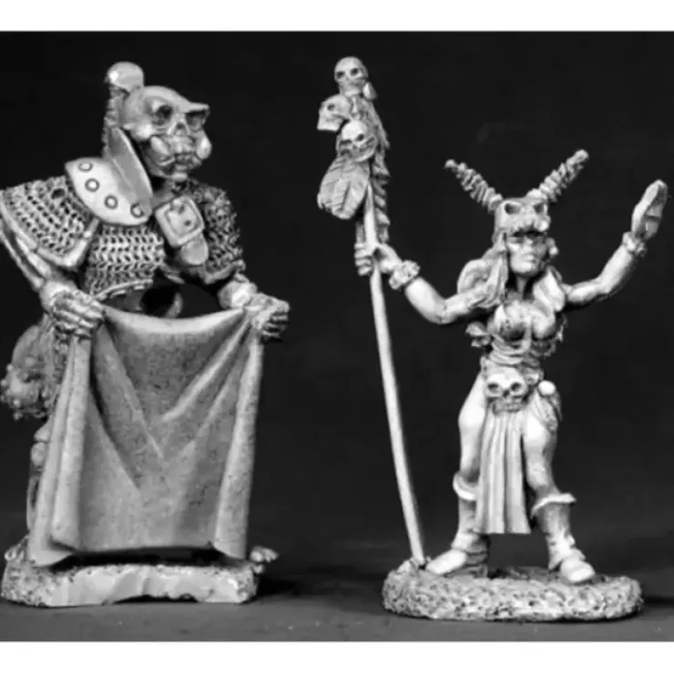 Tabletop Miniatures>Reaper Miniatures Sorceress & Servant 02553 Dark Heaven Legends Unpainted Metal - Your Source for Gaming Essentials