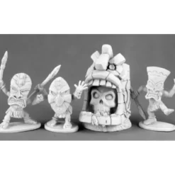 Tabletop Miniatures>Reaper Miniatures Unpainted Evil Shrine & Pygmy Savages 4P 03497 Dark Heaven - Your Source for Gaming Essentials