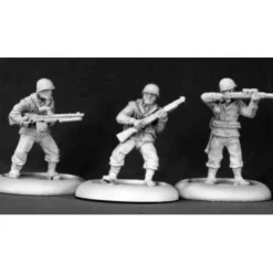 Tabletop Miniatures>Reaper Miniatures WWII American Infantry (3) #50075 Chronoscope RPG Mini Figure - Your Source for Gaming Essentials