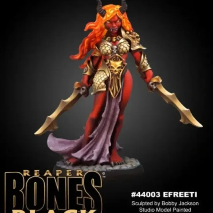 Tabletop Miniatures>Reaper Miniatures Ziba, Female Efreeti #44003 Bones Black Plastic Unpainted Mini - Your Source for Gaming Essentials