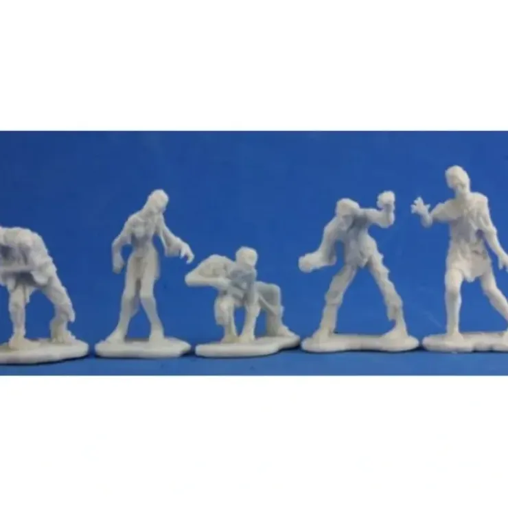 Tabletop Miniatures>Reaper Miniatures Zombies! (5) #77342 Bones Plastic D&D RPG Mini Figure - Your Source for Gaming Essentials
