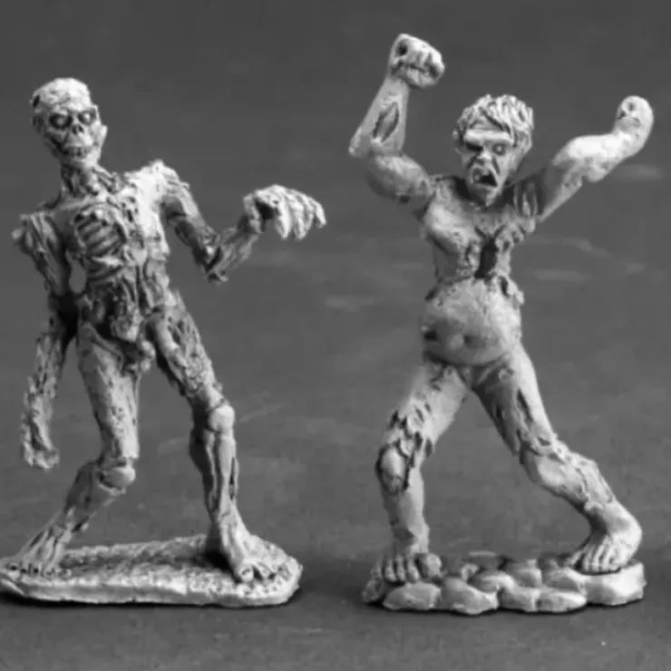 Tabletop Miniatures>Reaper Miniatures Zombies (2 Pieces) #03620 Dark Heaven Legends Unpainted Metal - Your Source for Gaming Essentials