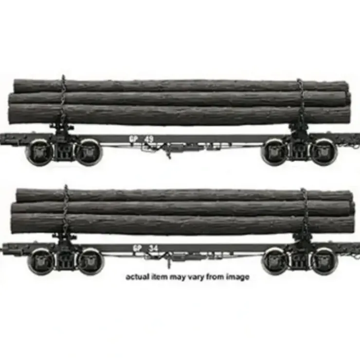 Rivarossi HR6210 HO Georgia Pacific Skeleton Log Car #34, 49 (Set of 2) - Your Source for Gaming Essentials* Trains