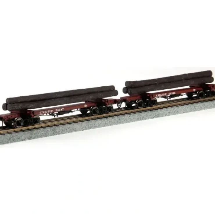 Rivarossi HR6173 HO Milwaukee Road Skeleton Log Car #54287,54346 (Set of 2) - Your Source for Gaming Essentials* Trains