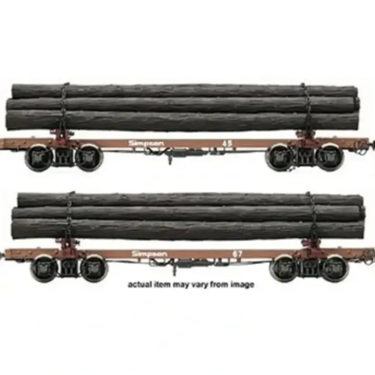 Rivarossi HR6212 HO Simpson Timber Skeleton Log Car #45, 67 (Set of 2) - Your Source for Gaming Essentials* Trains