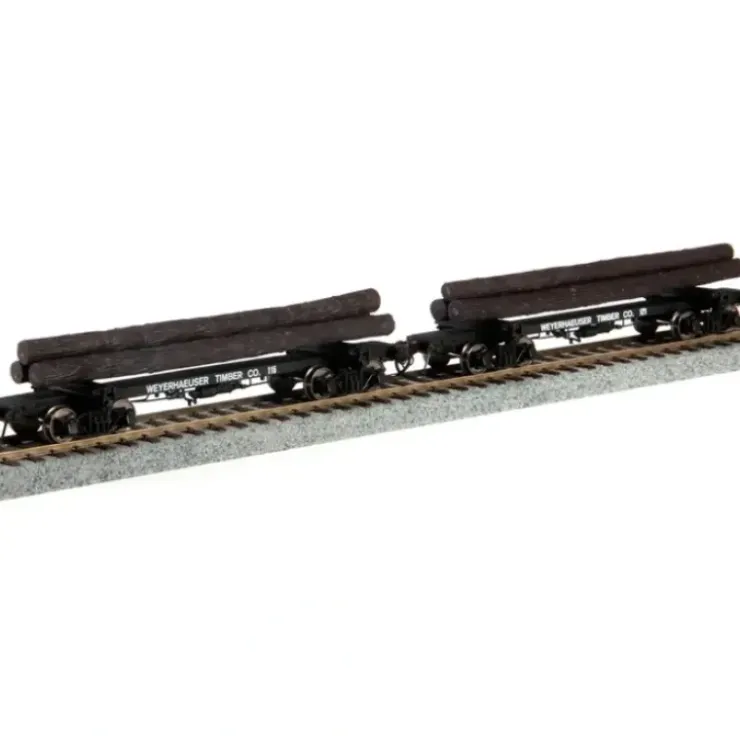 Rivarossi HR6209 HO Weyerhaeuser Timber Skeleton Log Car (Set of 2) - Your Source for Gaming Essentials* Trains