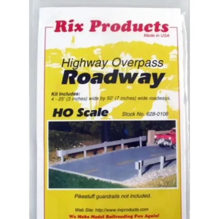 Rix Products 628-0106 HO Highway Overpass Roadway 50' 15.2m Sections (Pack of 4) - Your Source for Gaming Essentials* Trains