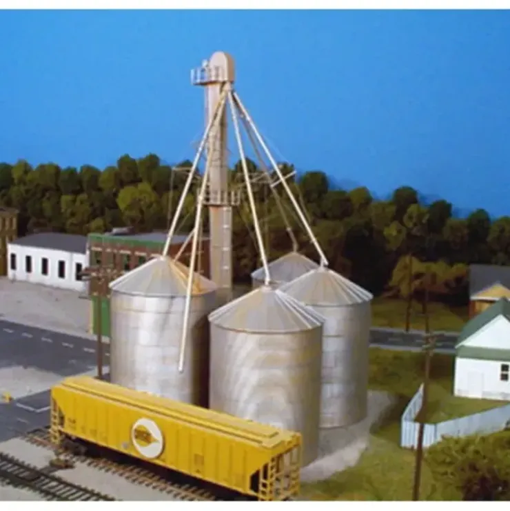 Rix Products 628-0407 HO 4 Silo 90' Grain Elevator Building Kit - Your Source for Gaming Essentials* Trains