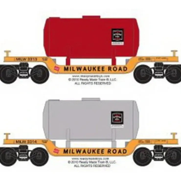 RMT 96516 Milwaukee Road Depressed Center Flatcars (Set of 2) - Your Source for Gaming Essentials* Trains