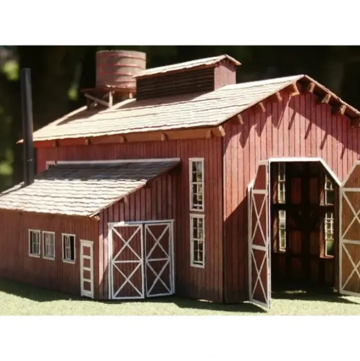RS Laser Kits 2003 HO Single Stall Engine House with Door - Your Source for Gaming Essentials* Trains