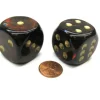 Dice>Scarab 30mm Large D6 Chessex Dice, 2 Pieces - Blue Blood with Gold Pips - Your Source for Gaming Essentials