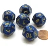 Dice>Scarab 18mm 12 Sided D12 Chessex Dice, 6 Pieces - Royal Blue with Gold - Your Source for Gaming Essentials