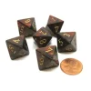 Dice>Scarab 15mm 8 Sided D8 Chessex Dice, 6 Pieces - Blue Blood with Gold - Your Source for Gaming Essentials