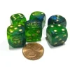 Dice>Set of 6 Beetle 16mm D6 Round Edge Animal Dice - Blue-Green with Gold Pips - Your Source for Gaming Essentials