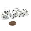 Dice>Set of 6 Bison 16mm D6 Round Edge Animal Dice - White with Dark Brown Pips - Your Source for Gaming Essentials