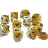 Dice>Set of 10 Chessex D10 Dice - Gemini Gold-White with Black Numbers - Your Source for Gaming Essentials