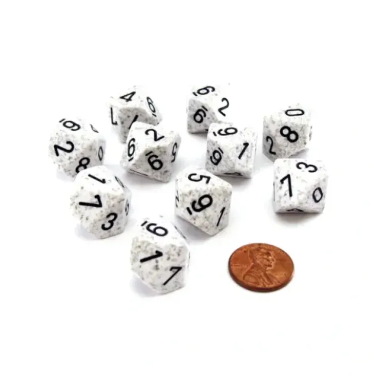 Dice>Set of 10 Chessex D10 Dice - Speckled Arctic Camo - Your Source for Gaming Essentials
