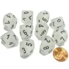 Dice>Set of 10 Chessex Frosted D10 Dice - Clear with Black Numbers - Your Source for Gaming Essentials