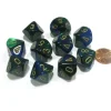 Dice>Set of 10 Chessex Gemini D10 Dice - Blue-Green with Gold Numbers - Your Source for Gaming Essentials