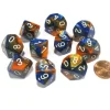 Dice>Set of 10 Chessex Gemini D10 Dice - Blue-Orange with White Numbers - Your Source for Gaming Essentials