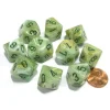 Dice>Set of 10 Chessex Marble D10 Dice - Green with Dark Green Numbers - Your Source for Gaming Essentials