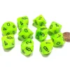 Dice>Set of 10 Chessex Vortex D10 Dice - Bright Green with Black Numbers - Your Source for Gaming Essentials