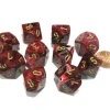 Dice>Set of 10 Chessex Vortex D10 Dice - Burgundy with Gold Numbers - Your Source for Gaming Essentials